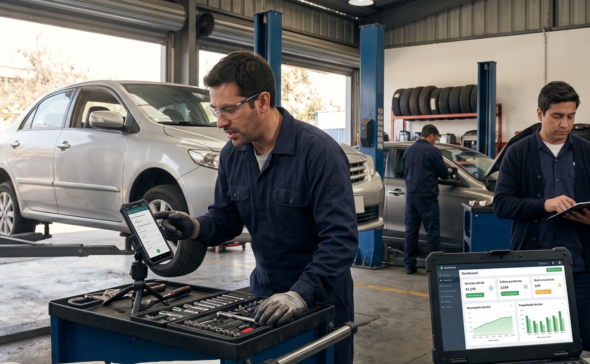 El taller que perdía plata sin saberlo: clientes que no pagaban, repuestos que desaparecían y técnicos que no podían escribir con las manos sucias.